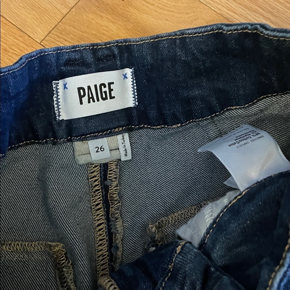 PAIGE Dion High Rise Bootcut Cargo Jeans in Gracie Lou, size 26, EUC - Picture 10 of 15